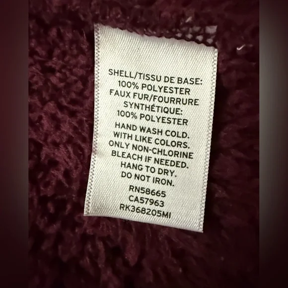 Susina Deep Burgundy Shearling Vest - Picture 8 of 8